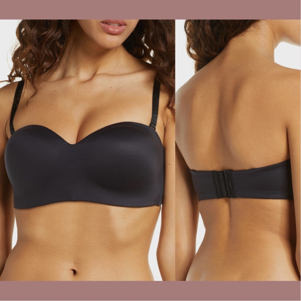 NEW‎ $68 Wacoal Staying Power Wire Free Strapless Bra black [ SZ 34DD ] #6202